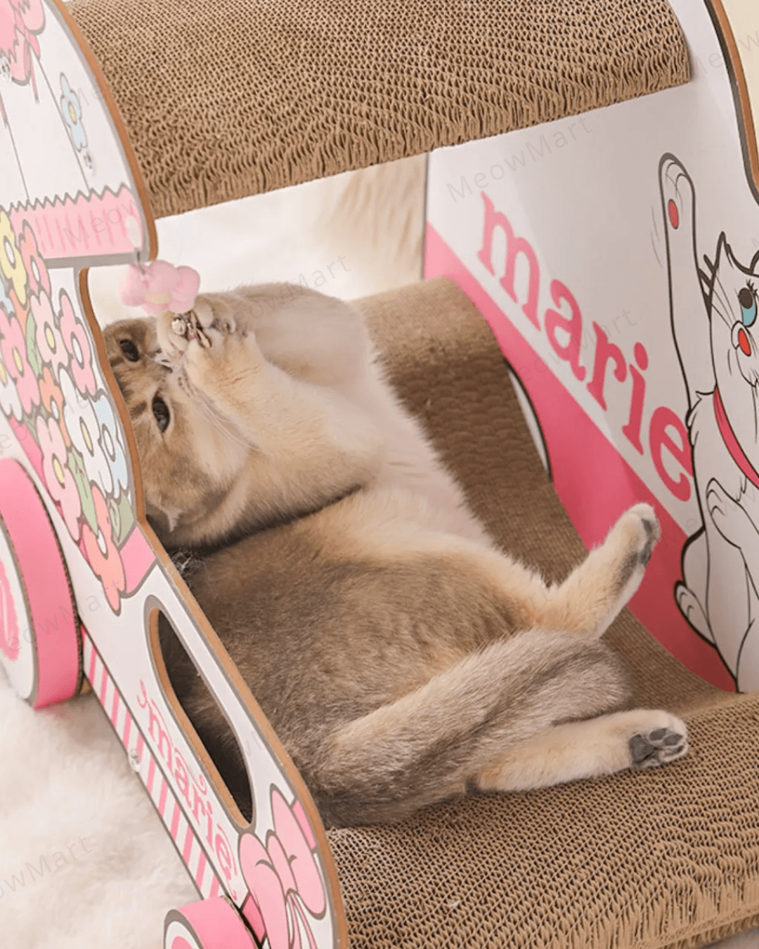 富貴貓花籃車貓抓板