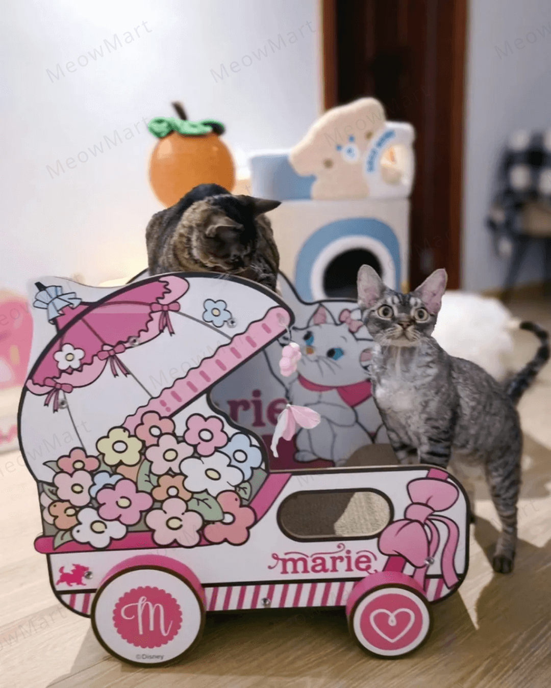 富貴貓花籃車貓抓板