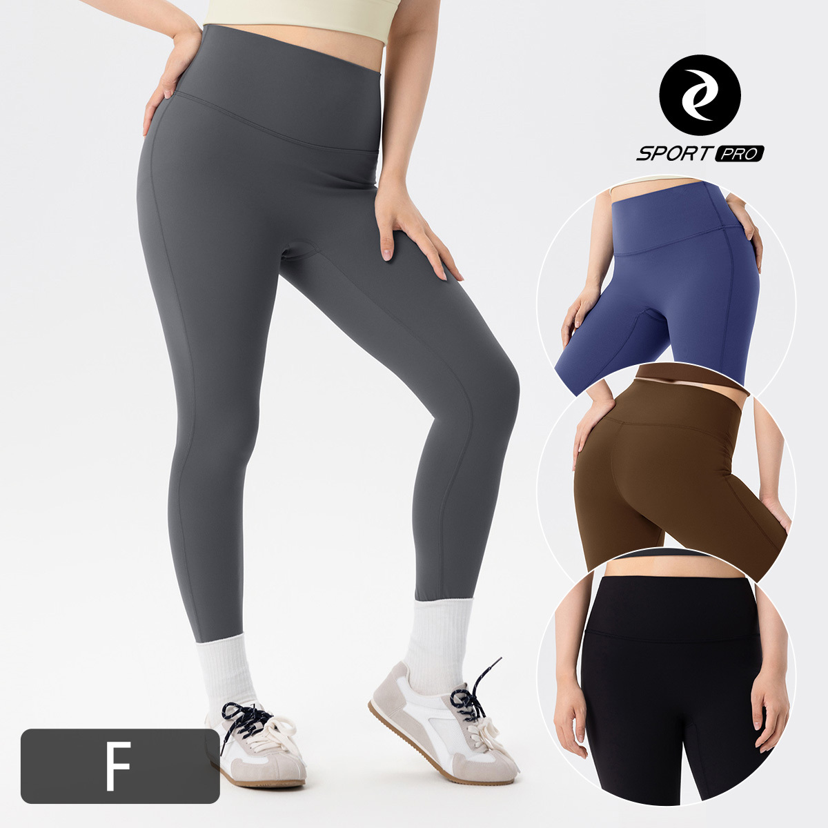 大碼高腰收腹無尷尬線抗菌九分瑜珈/運動/緊身機能褲