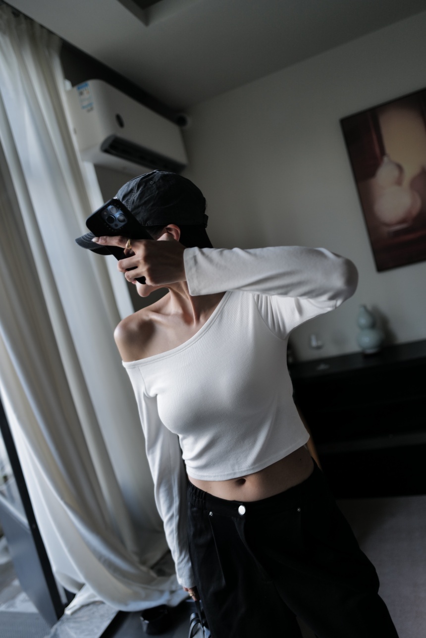 附胸墊斜肩胸墊長袖*5色