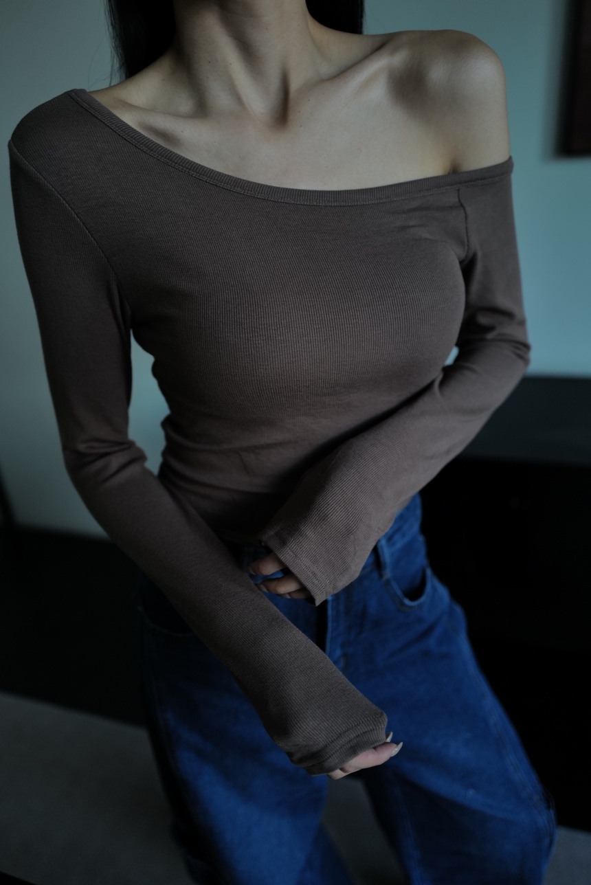 附胸墊斜肩胸墊長袖*5色