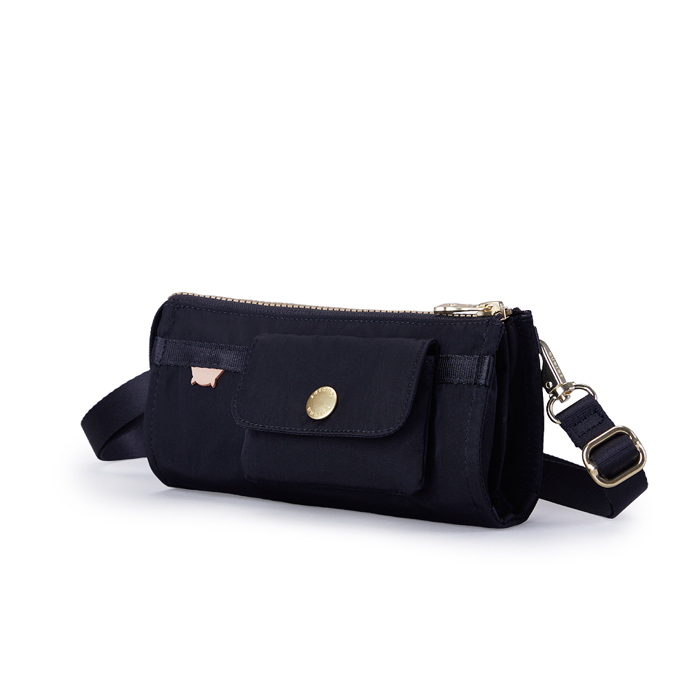 Soldier 長夾斜背包-亮黑色