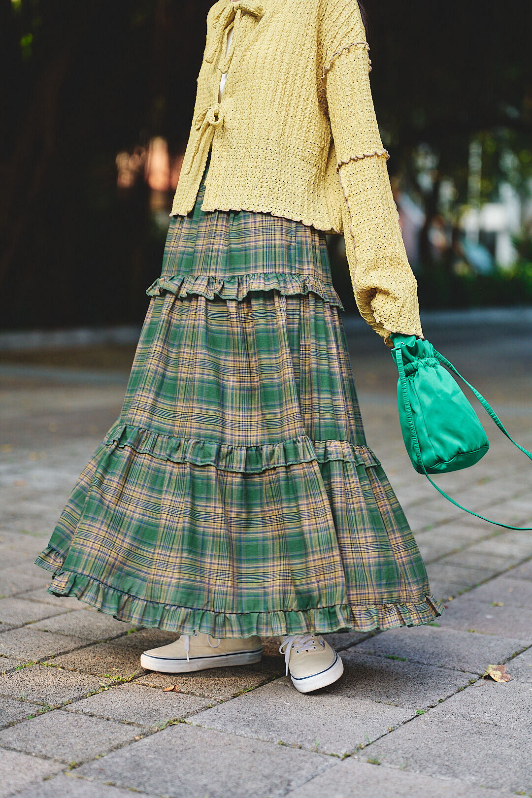 (預購)寂光之格！大人感單紗格紋裙(三色-綠格)