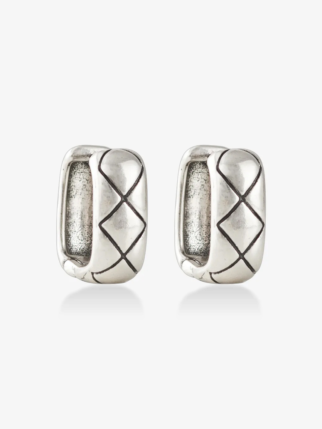 方形菱格耳環