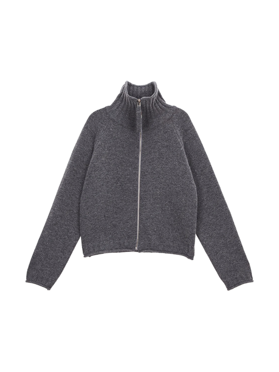Matin Kim高領針織拉鍊外套 灰色