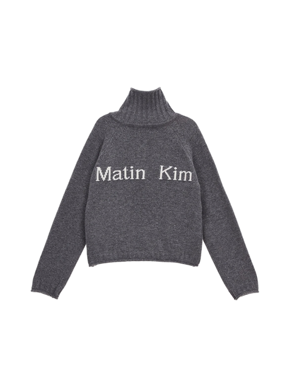 Matin Kim高領針織拉鍊外套 灰色
