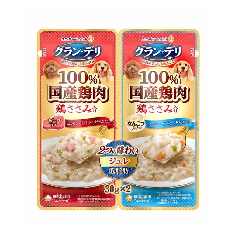 Unicharm 雞肉牛肉軟骨雙包 30g x 2