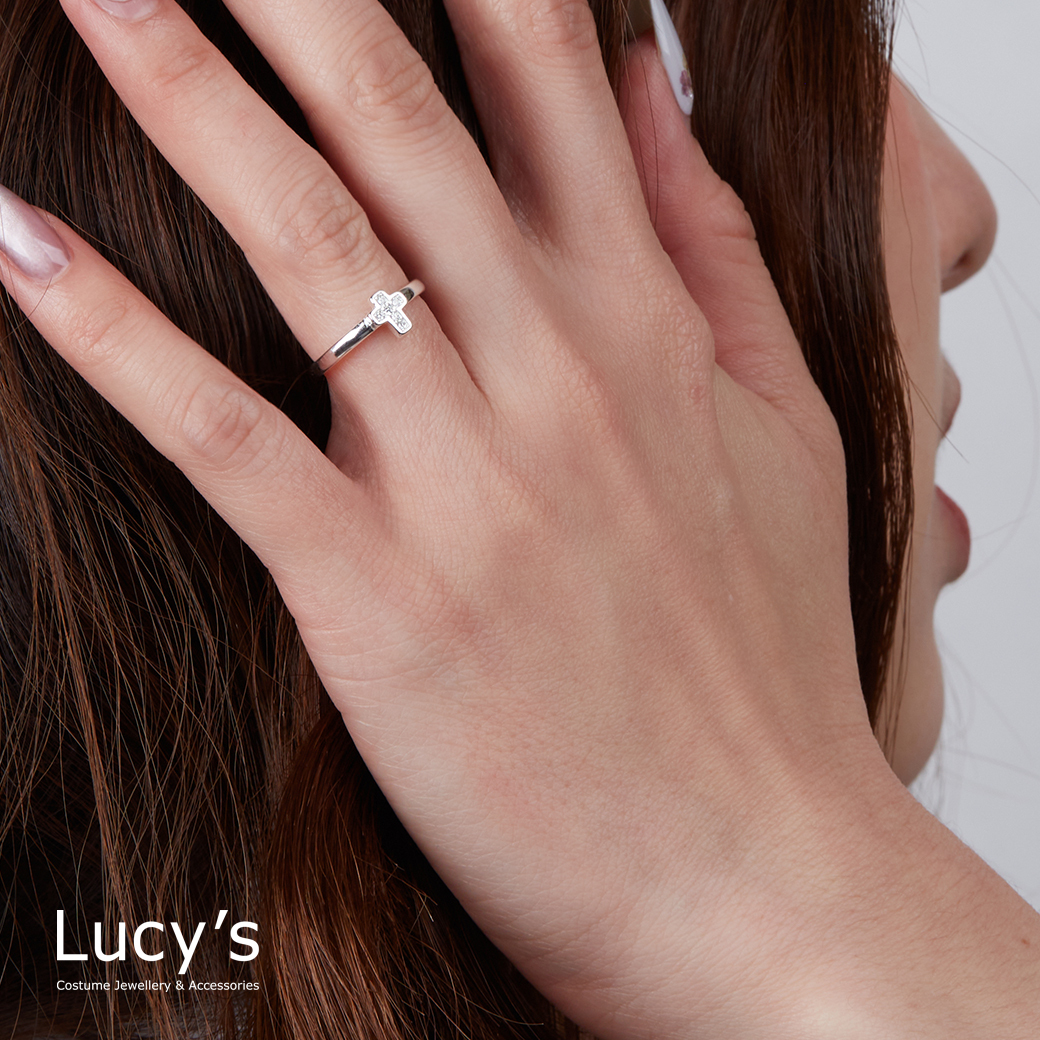 925純銀 微光十字 戒指 (124878)