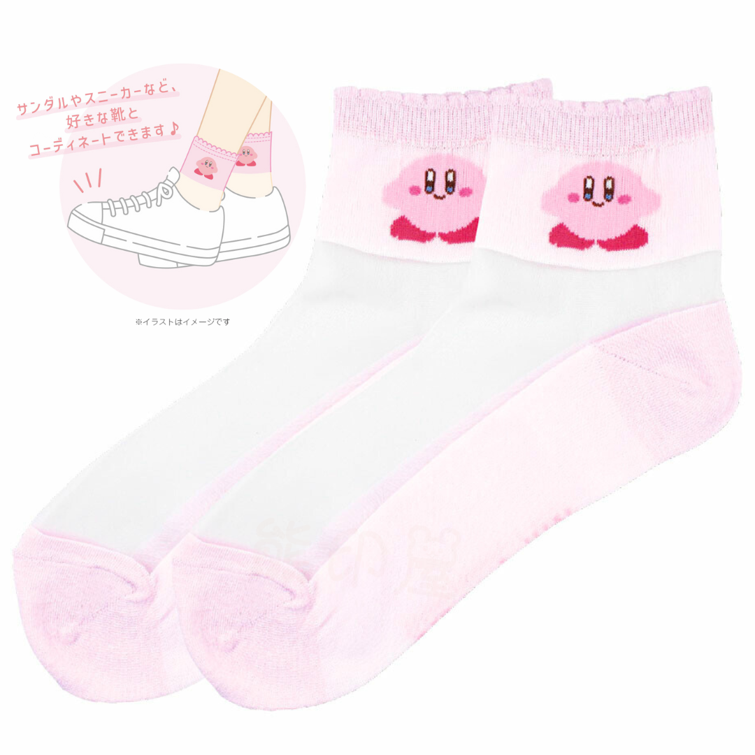 星之卡比透明襪子(23-25cm) (平行進口)