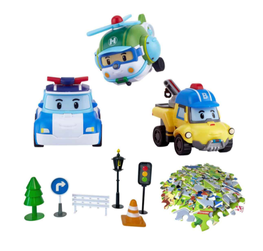 Robocar Poli救援小英雄波力 POLI BABE 摩輪拼圖巡邏組