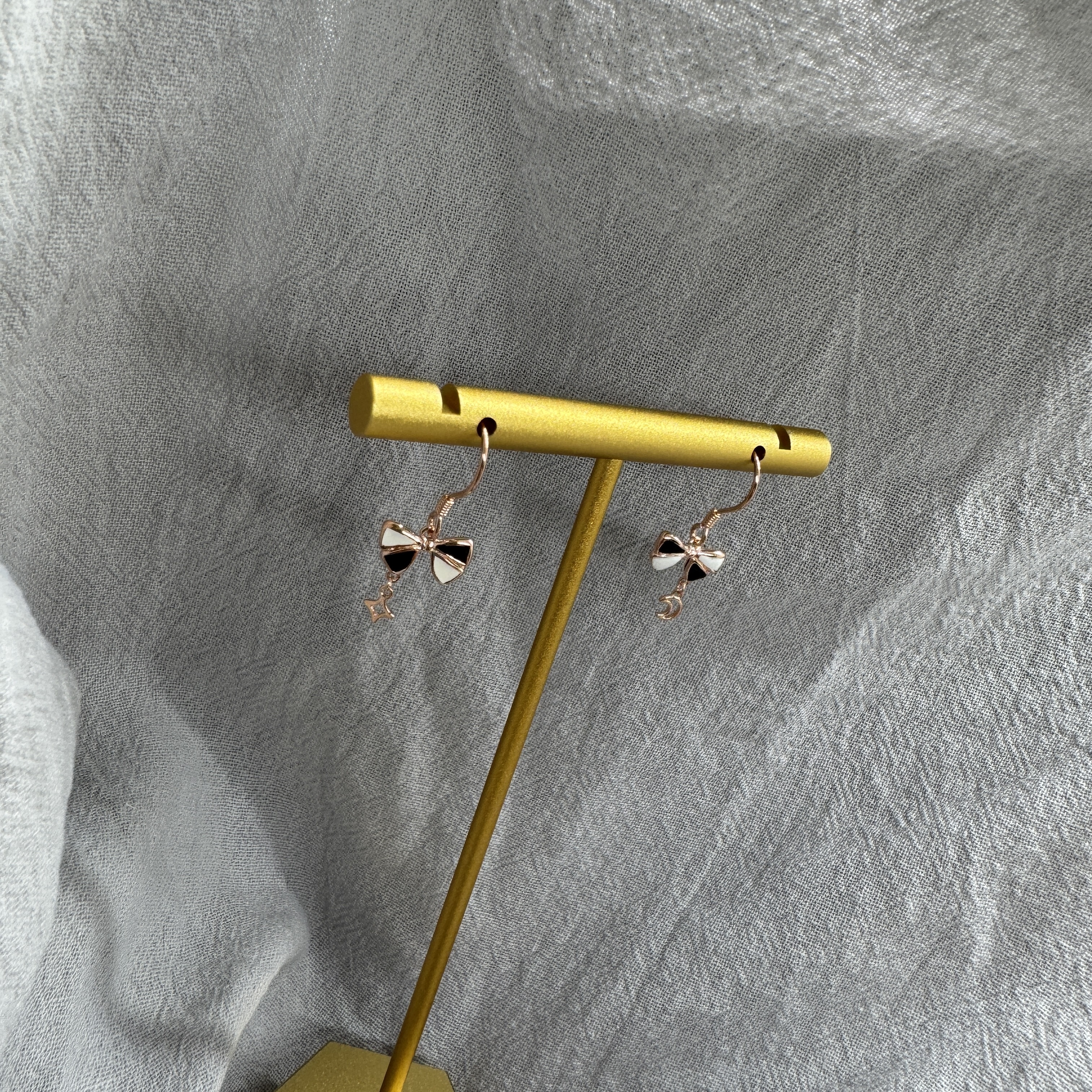 星月結耳環 – 純銀耳環