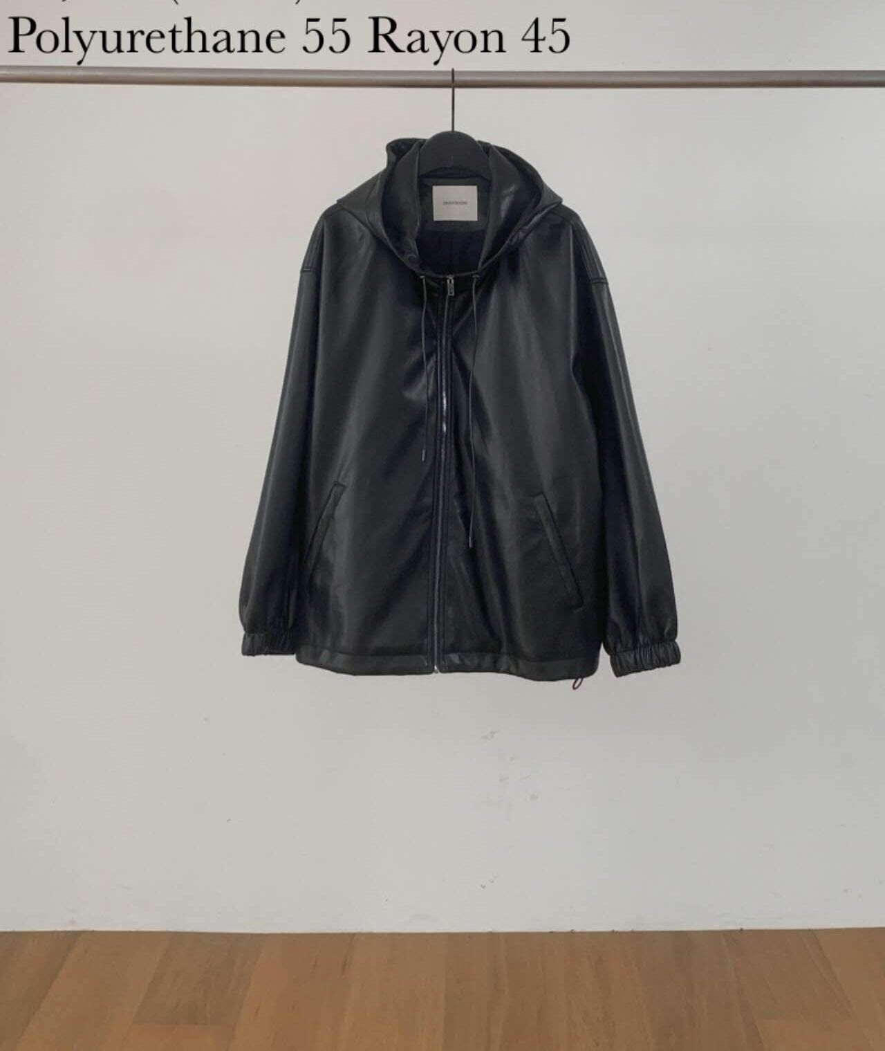 DR5004 連帽拉鏈光澤感外套