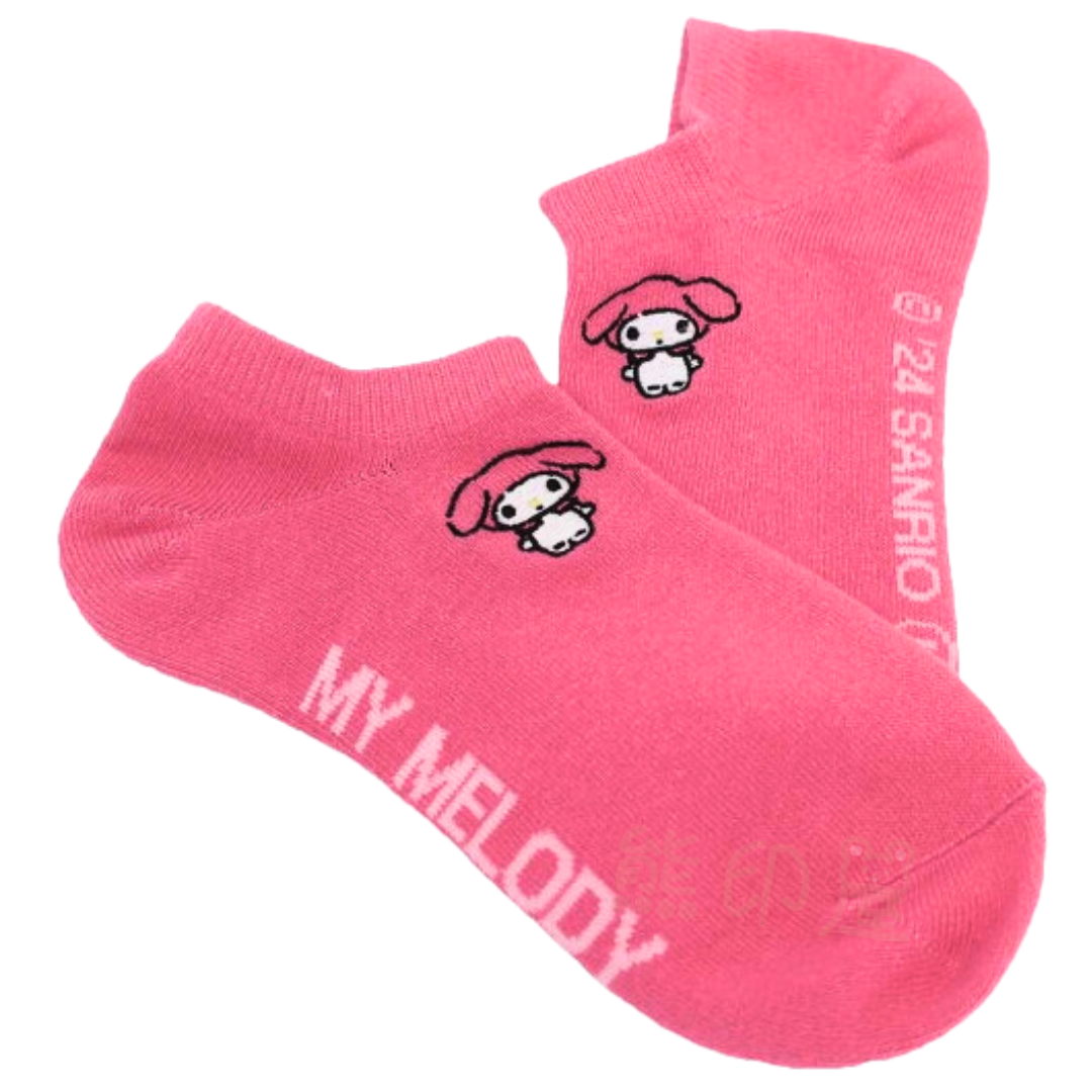 My Melody 刺繡運動襪 船襪 襪子(22-24cm) (平行進口)