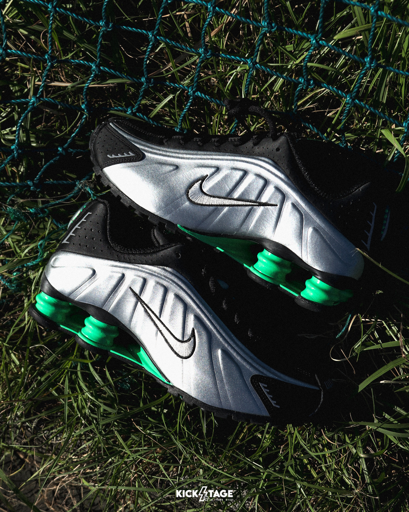 男鞋 NIKE SHOX R4 黑銀綠 氣墊 緩震 復古 反光 彈簧鞋 運動鞋【HQ1988-006】