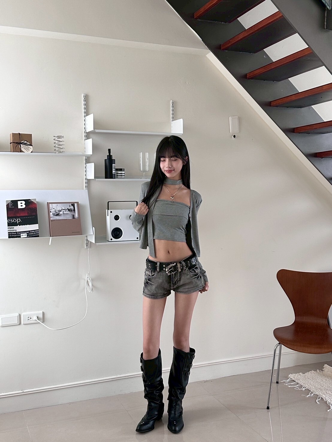 悄悄入秋🍂 繞脖平口+小外套 針織兩件set  2colors