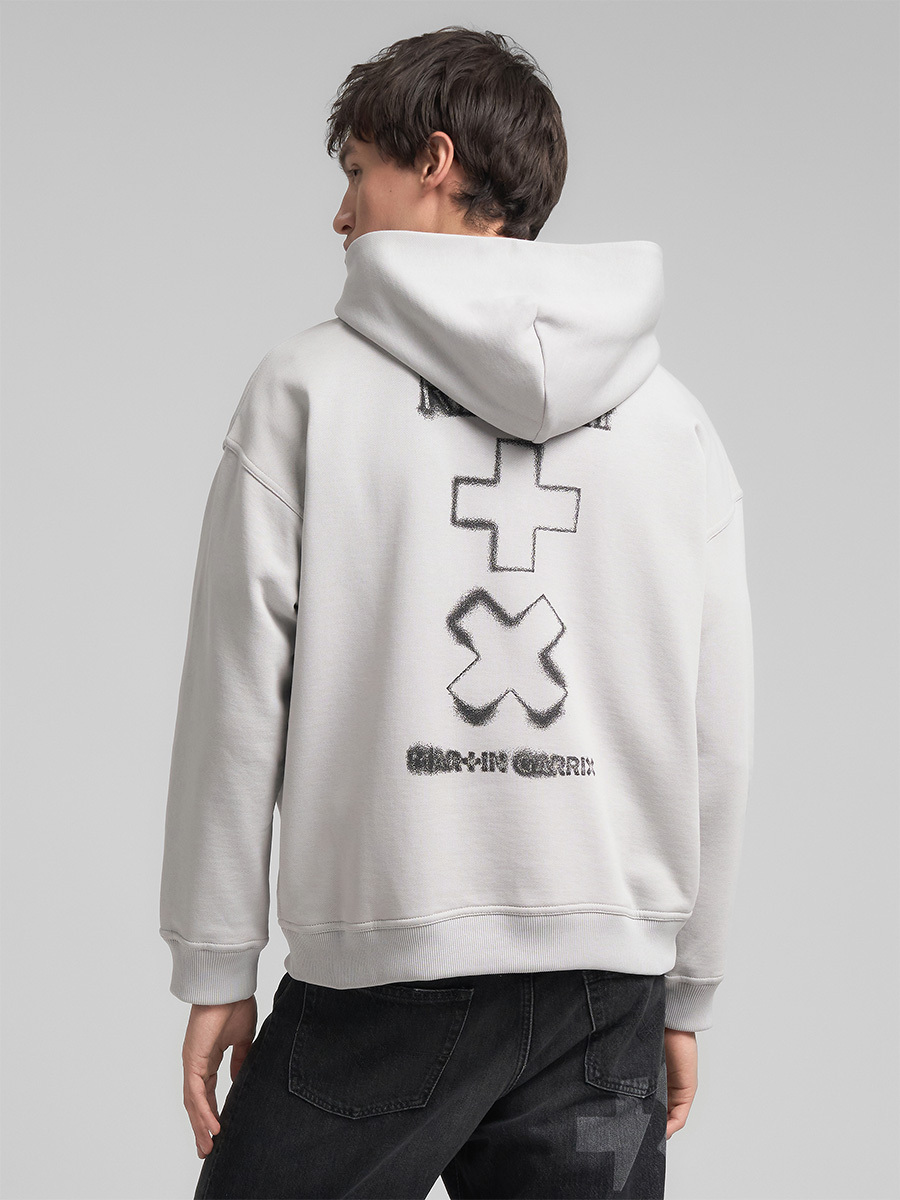 MARTIN GARRIX 聯名 x REPLAY 黑白LOGO 連帽衫T (灰色)