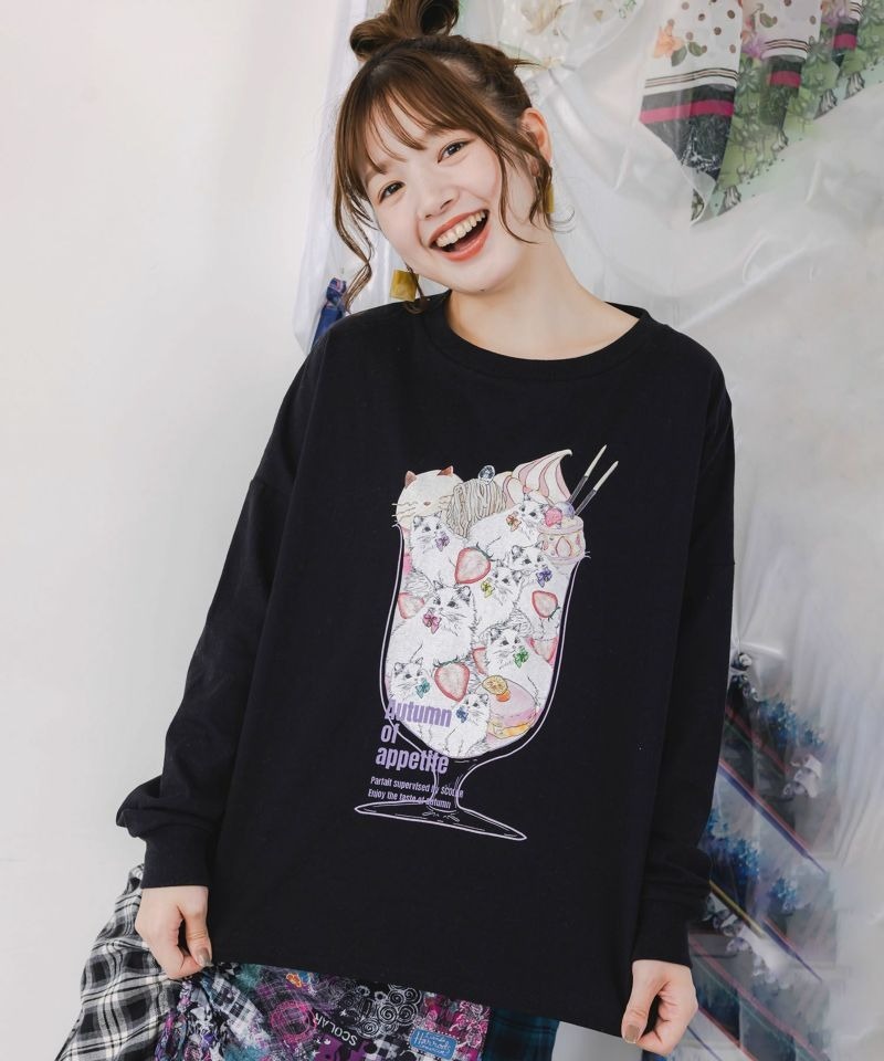 Scolar Strawberry cat parfait tee