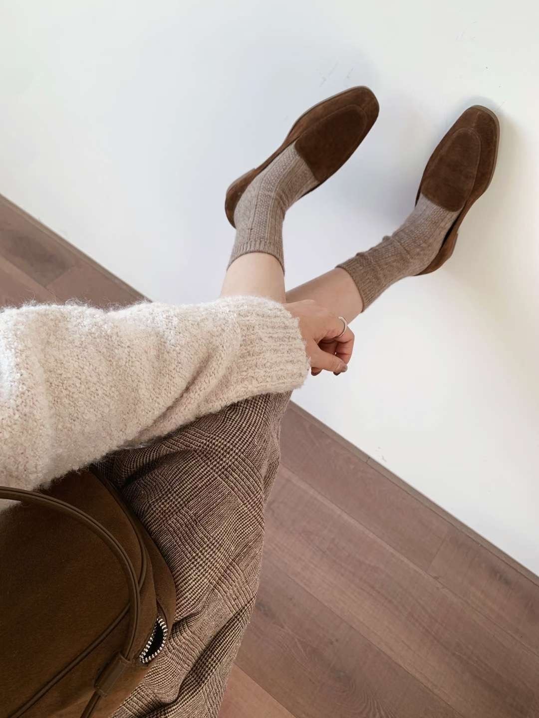 复古猄皮絨樂福鞋