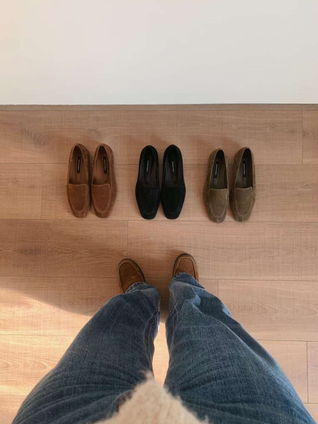 复古猄皮絨樂福鞋