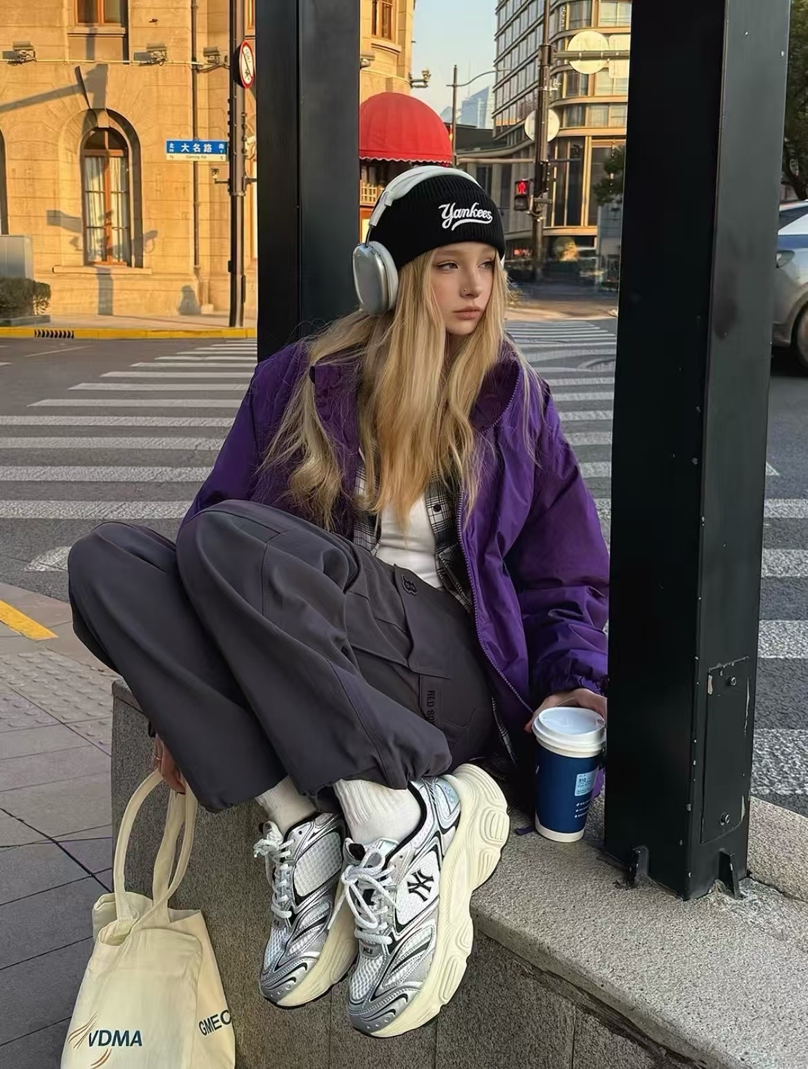 代購-MLB Winner Chunky 厚底增高 老爹鞋 男女同款 銀