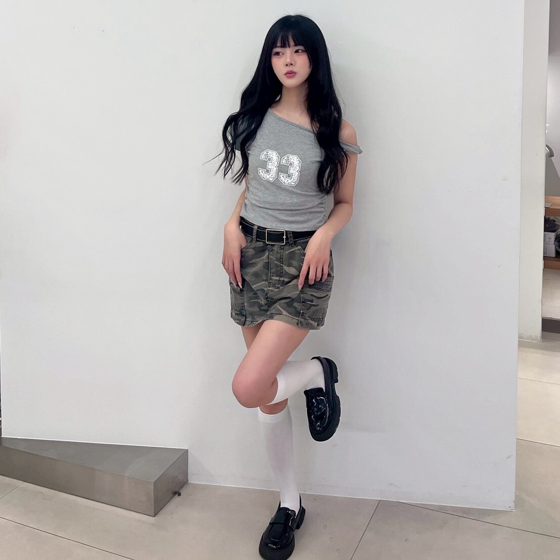 迷彩失控中 附皮帶A字短裙