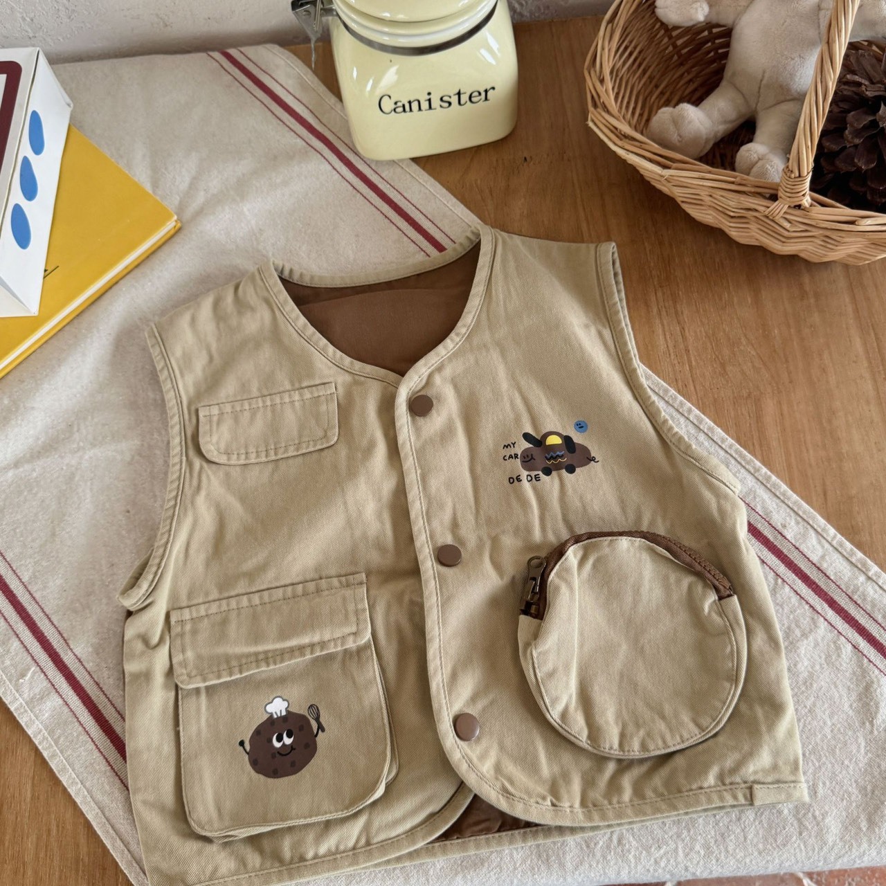 可愛圖案雙面穿背心