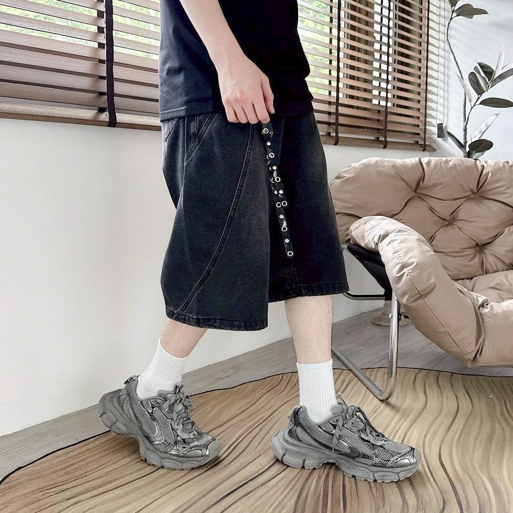 韓國短褲 螺旋車線牛仔七分褲 80934