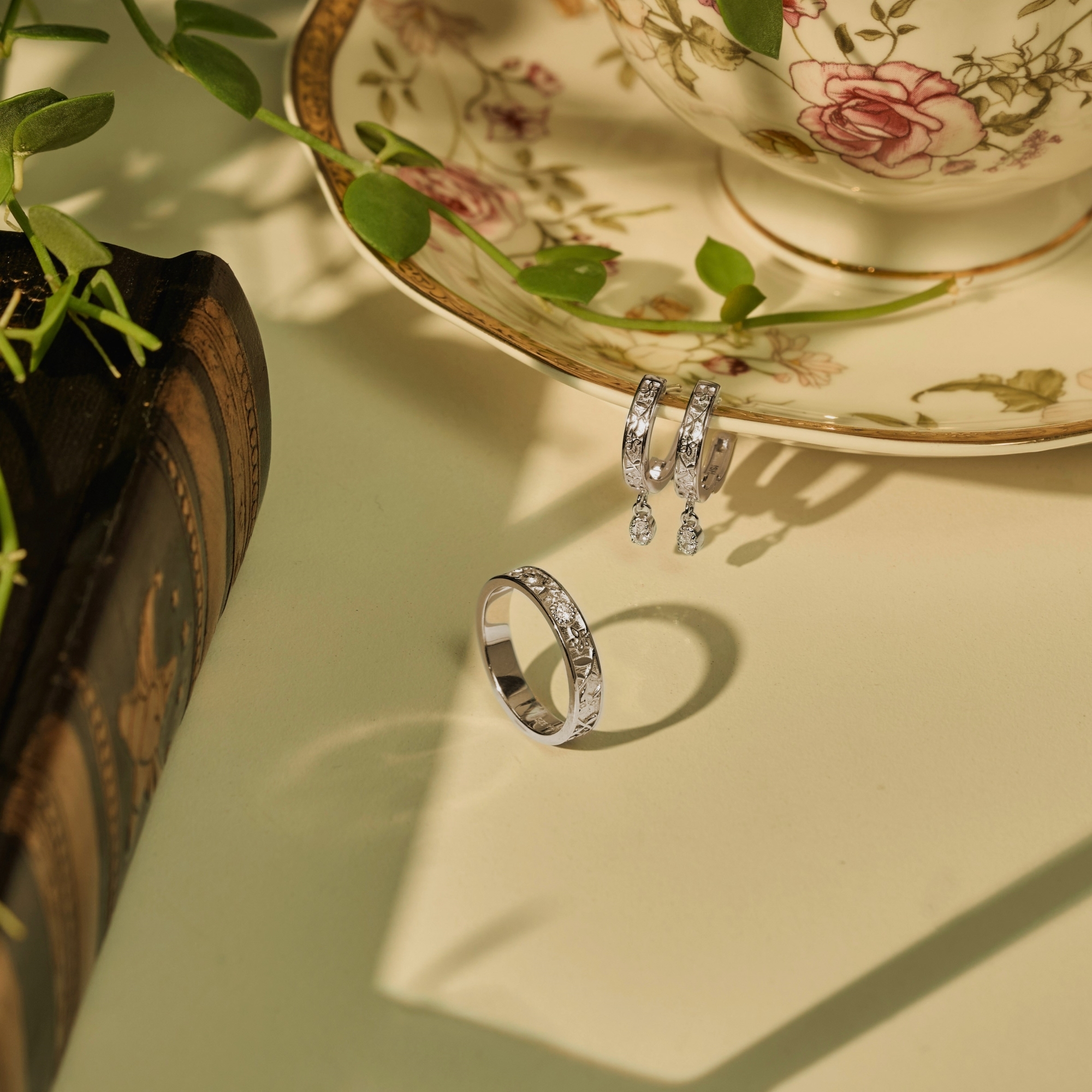 925純銀戒指,復古風雕花戒指