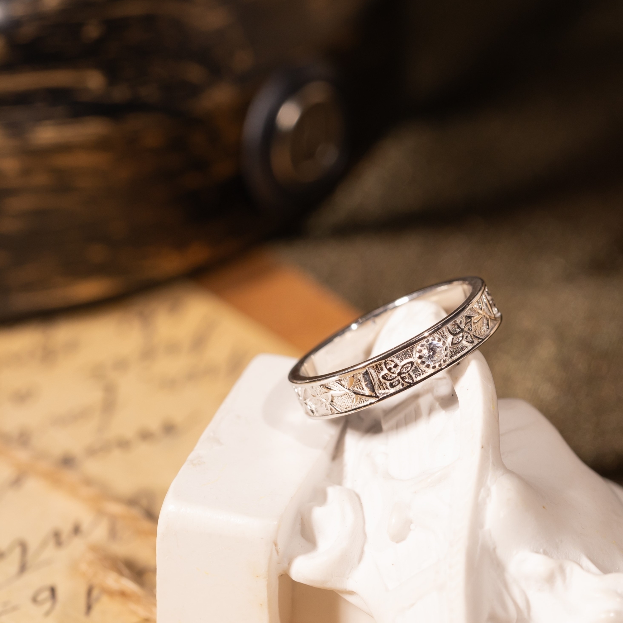 925純銀戒指,復古風雕花戒指