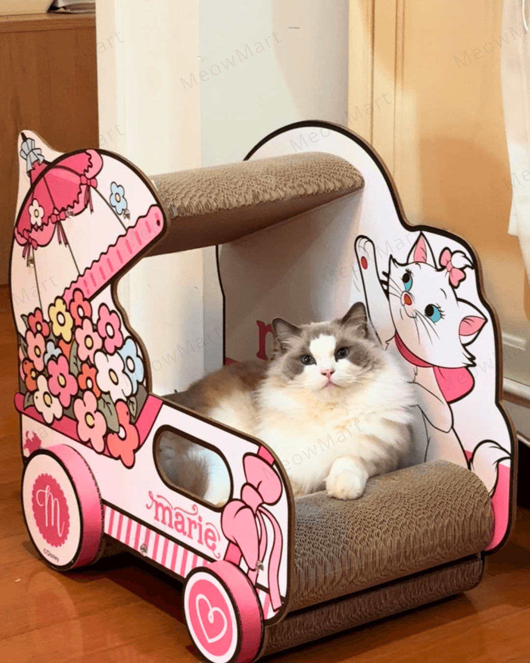 富貴貓花籃車貓抓板