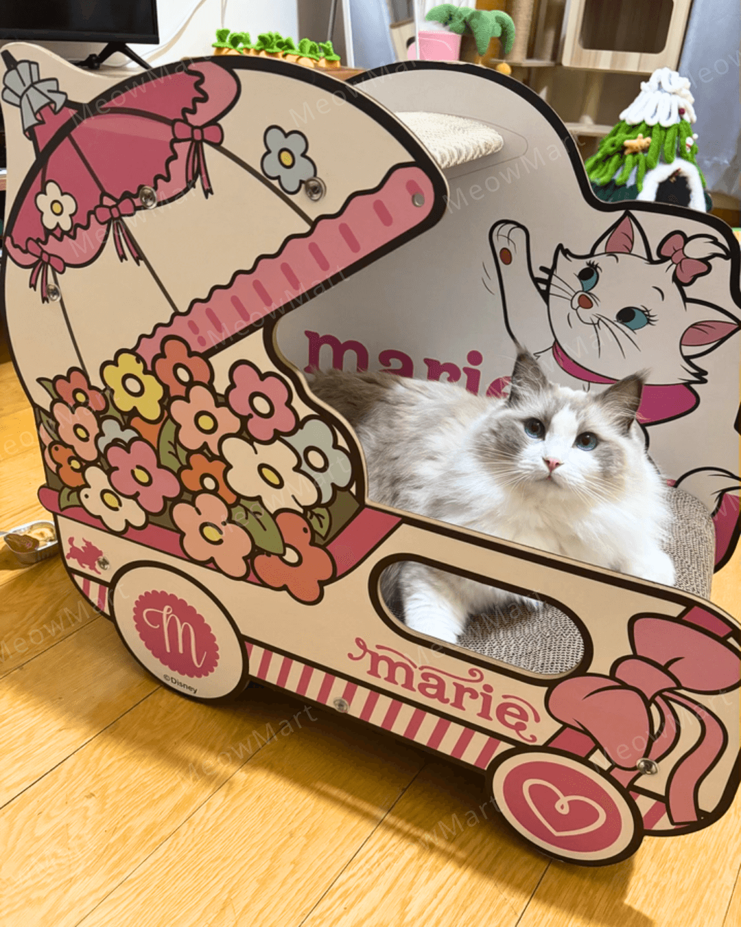 富貴貓花籃車貓抓板