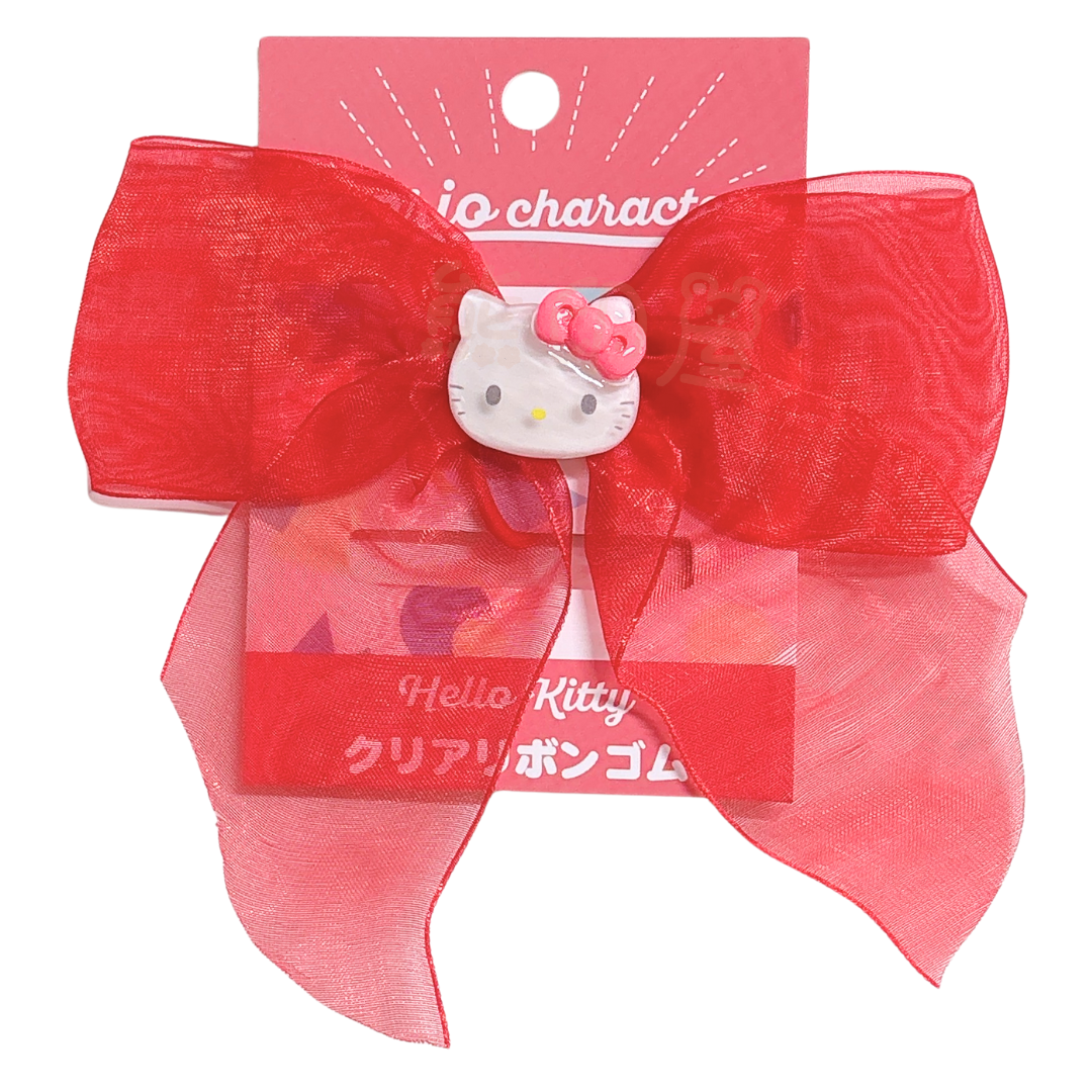 Hello Kitty 絲帶蝴蝶結髮圈[平行進口]