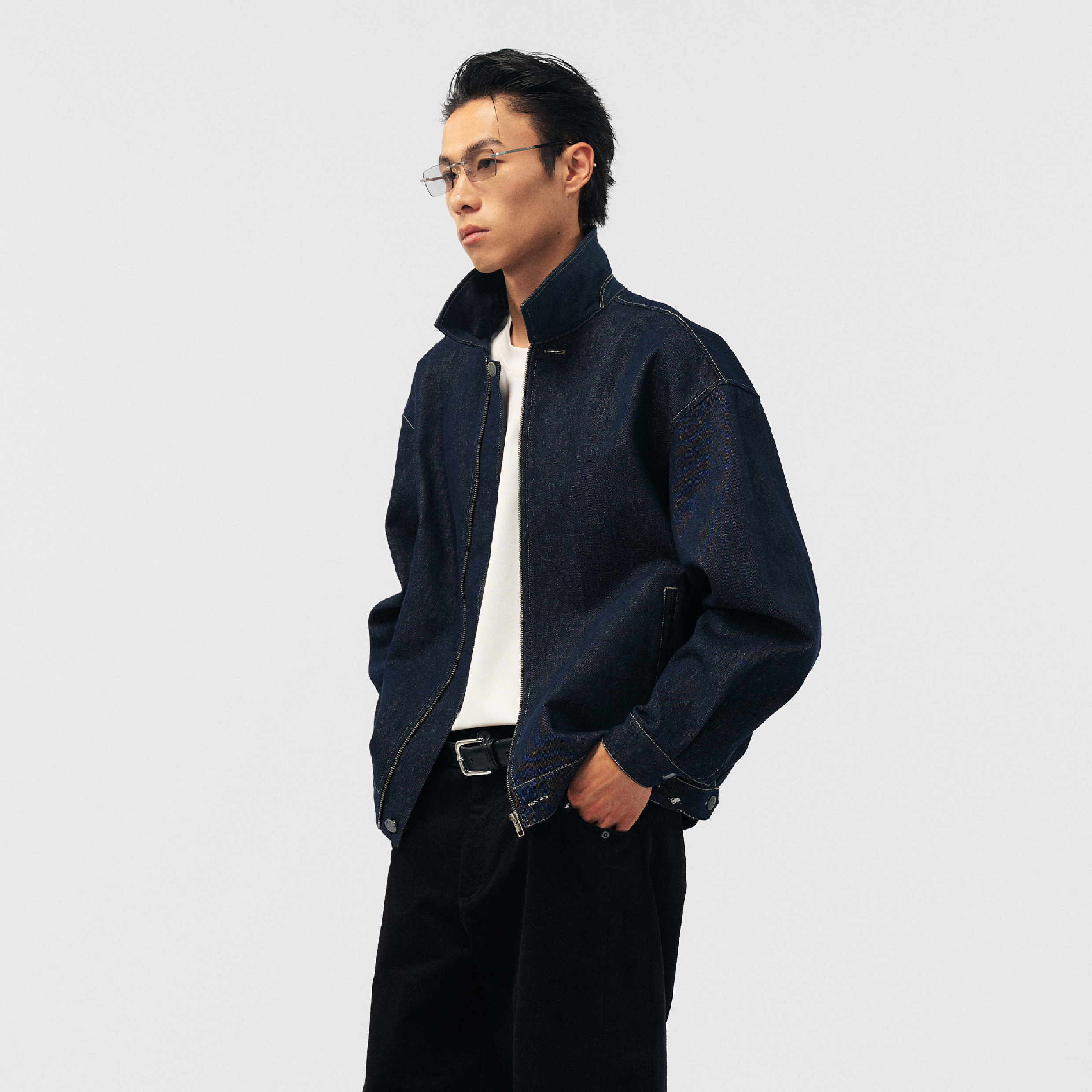 BOHRHOO Raw Denim Jacket 原色 拉鍊 牛仔外套 [BH1065]