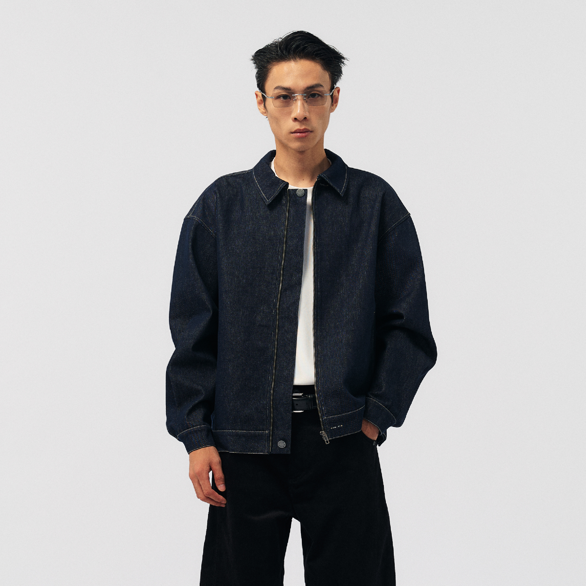 BOHRHOO Raw Denim Jacket 原色 拉鍊 牛仔外套 [BH1065]