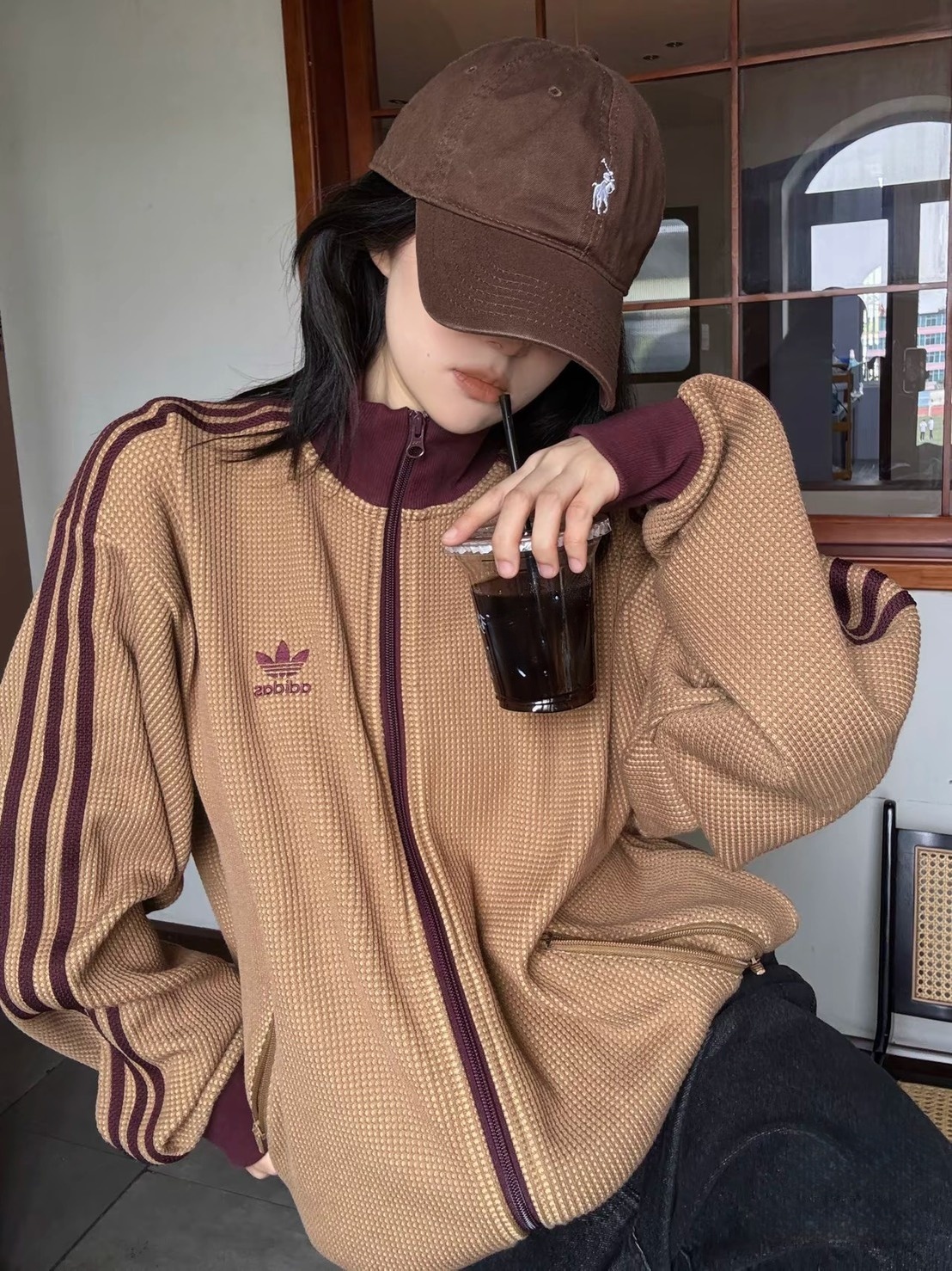 Adidas Originals 立領 針織 華夫格外套 3色 男女同款 金珉奎/邊伯賢同款