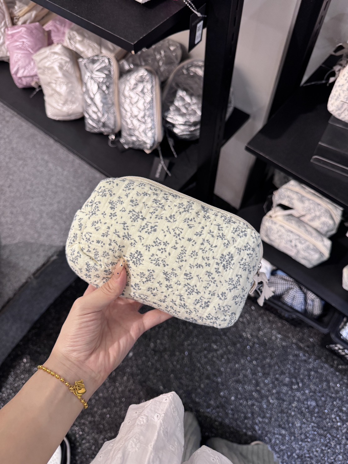 韓國連線 - 碎花棉麻小化妝包 共2款