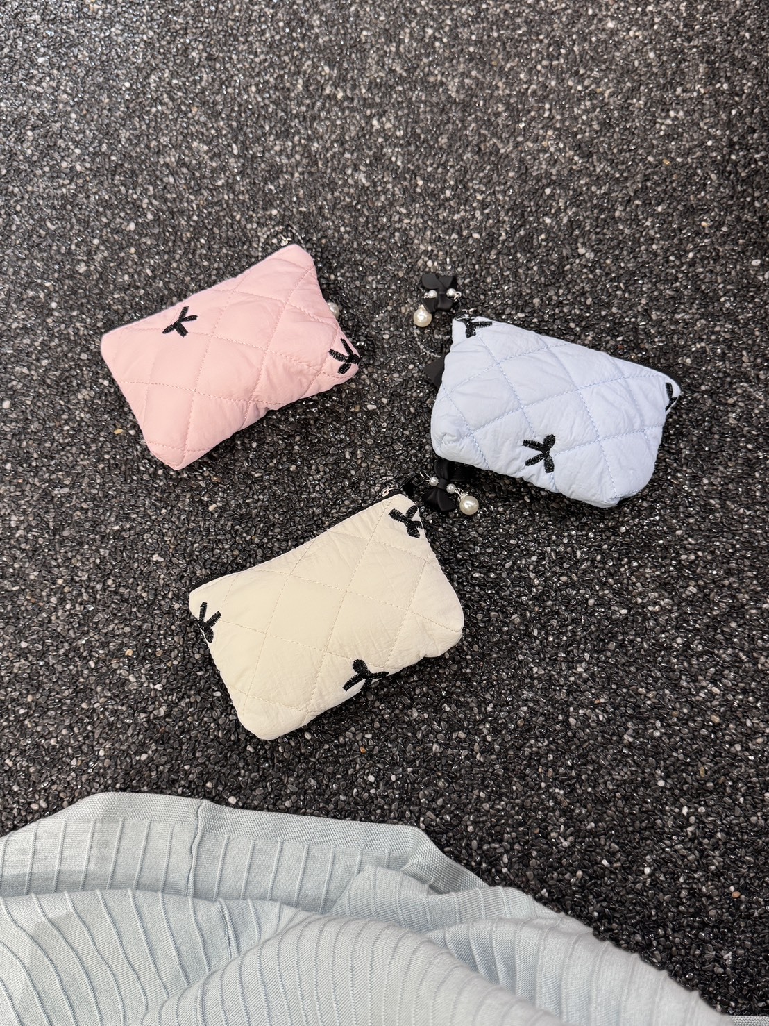 韓國連線 - 蝴蝶結小化妝包 共3色