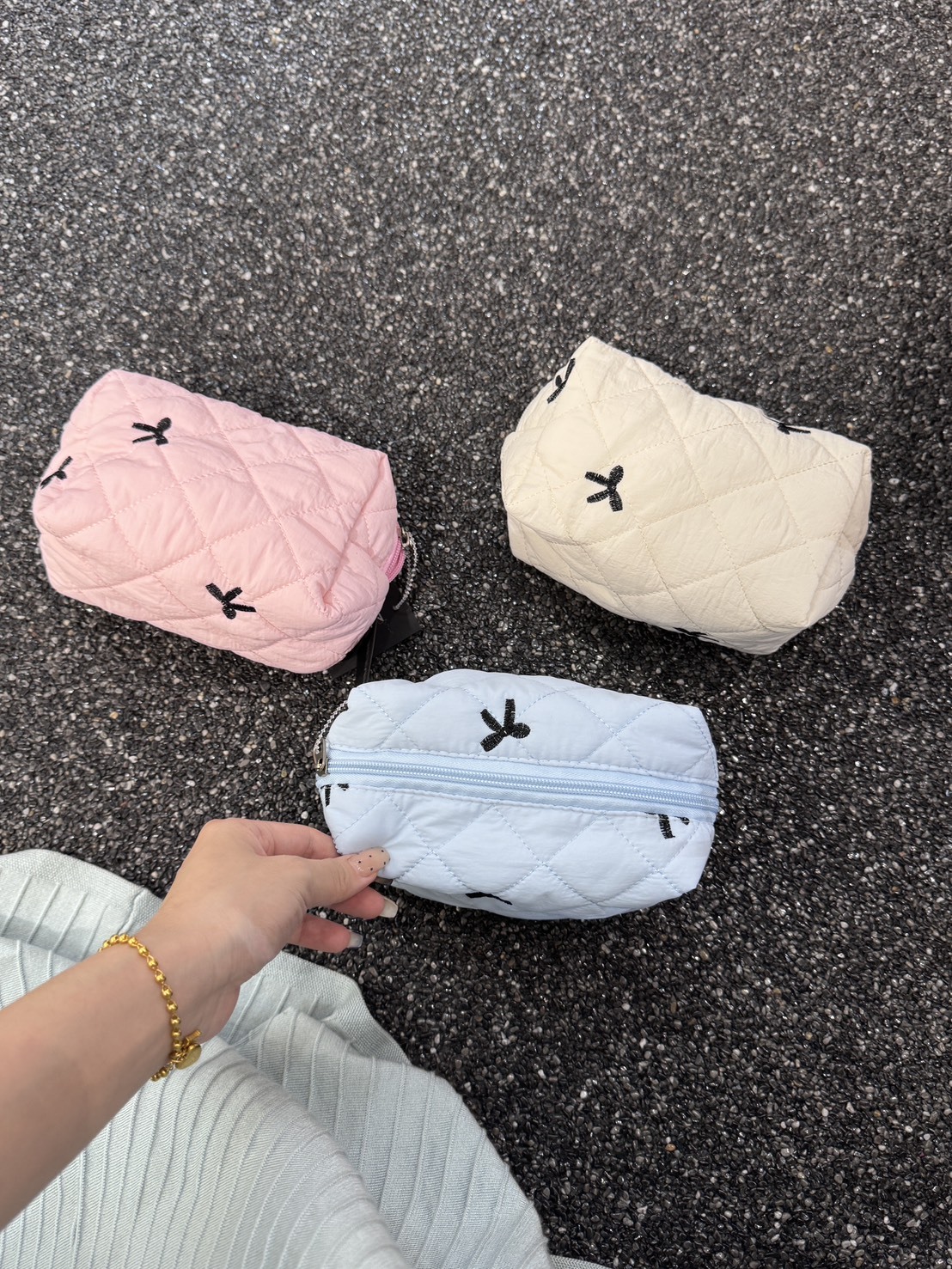 韓國連線 - 蝴蝶結小化妝包 共3色