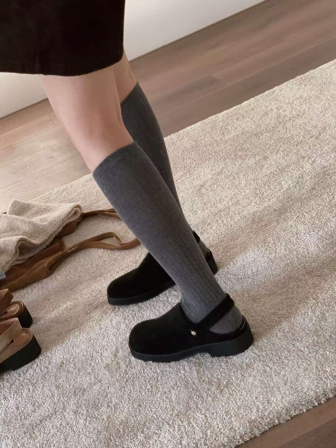 2way 猄皮絨clog鞋