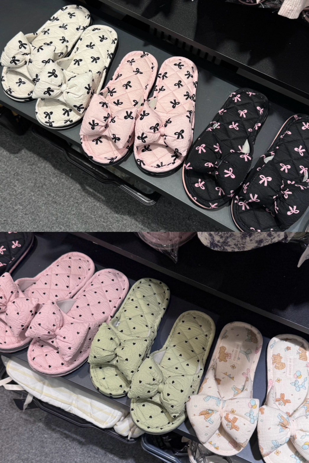 韓國連線 - 碎花款少女蝴蝶結款 拖鞋