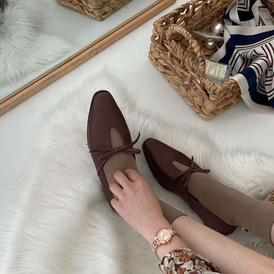 羊皮蝴蝶尖頭鞋