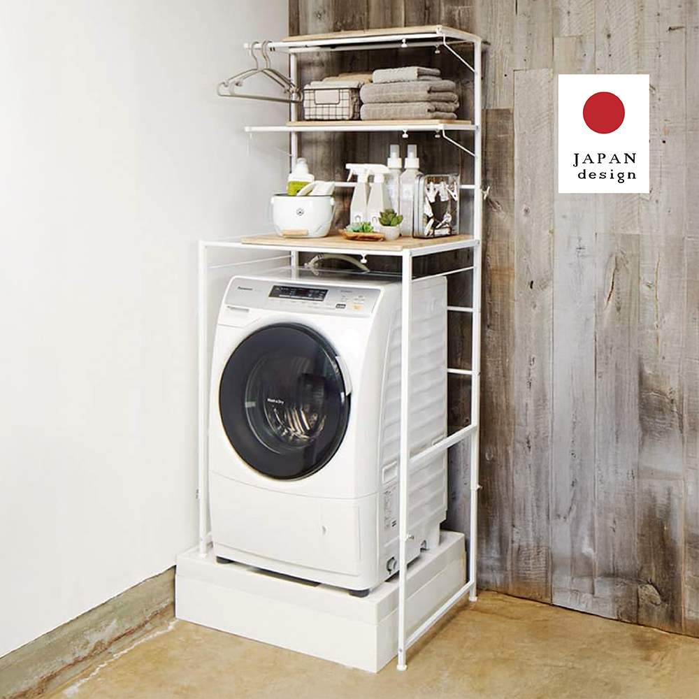 Brooklyn Series高承重調節式三層洗衣機置物架 白色