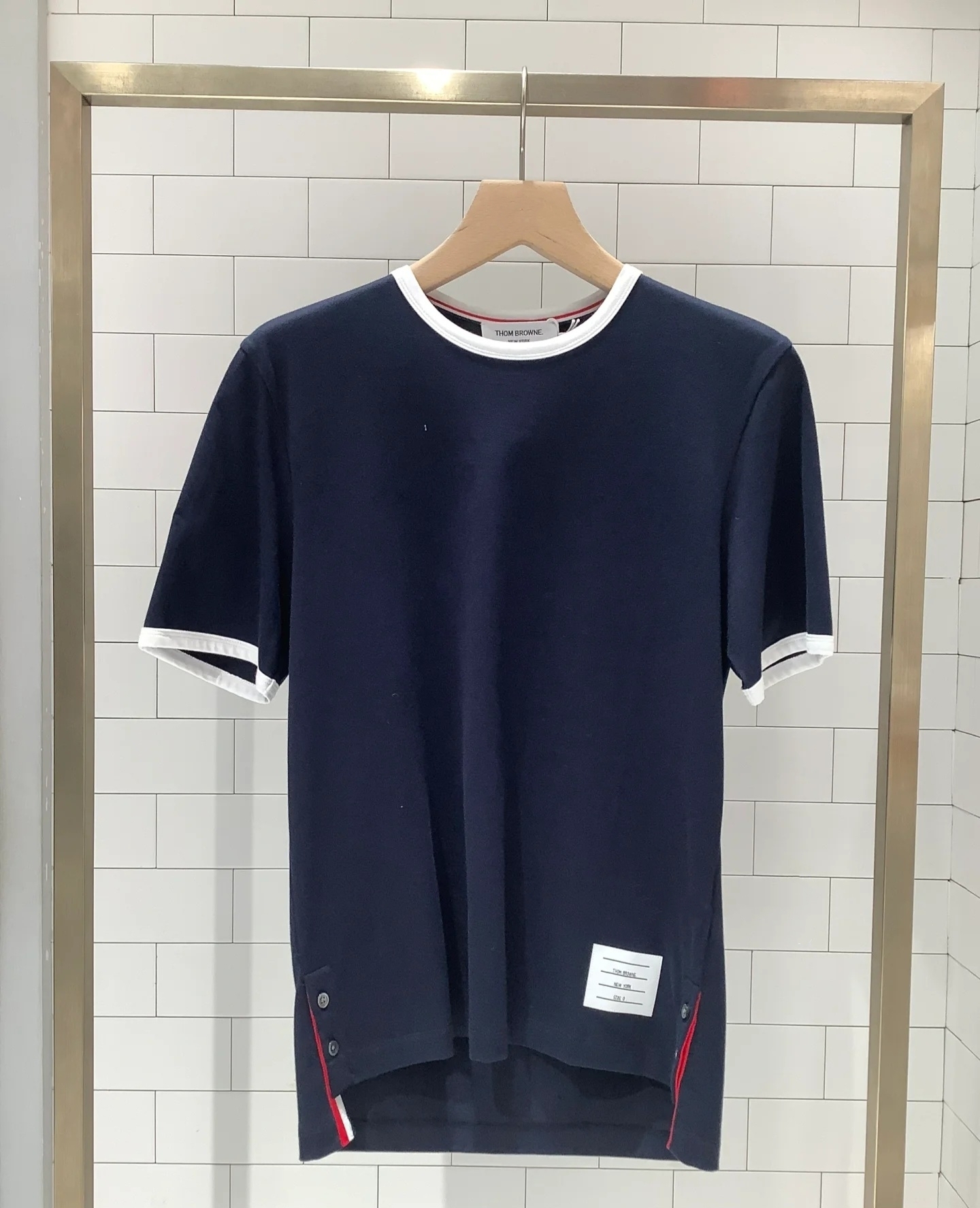 THOM BROWNE 男款 Logo Tee
