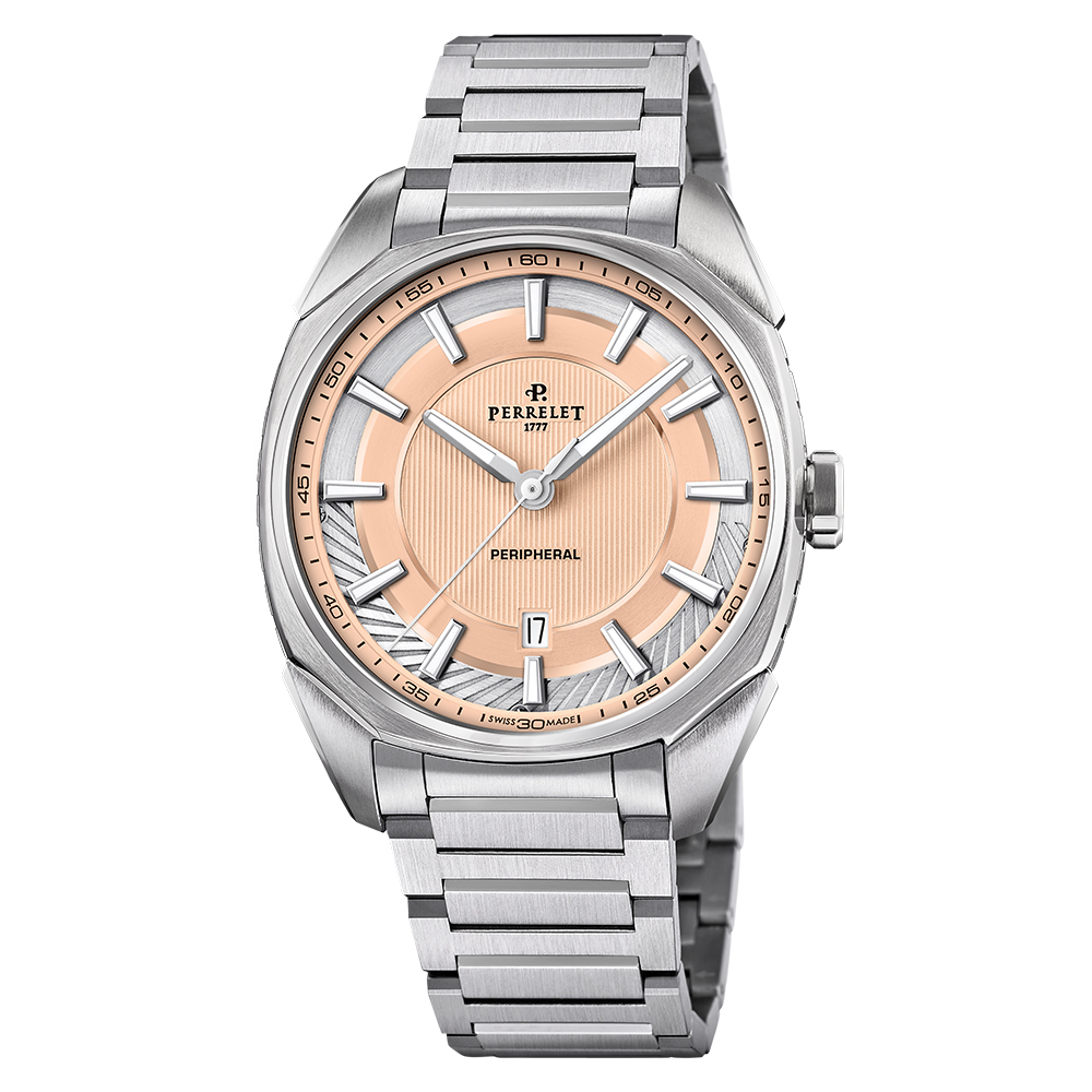 環形動力實驗室系列｜環形動力大三針腕錶-鮭魚面不鏽鋼錶帶版本-A1100/E