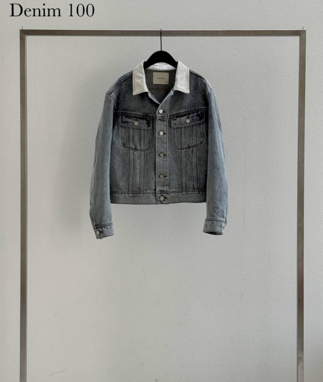 DR5007 拼色邊水洗牛仔外套