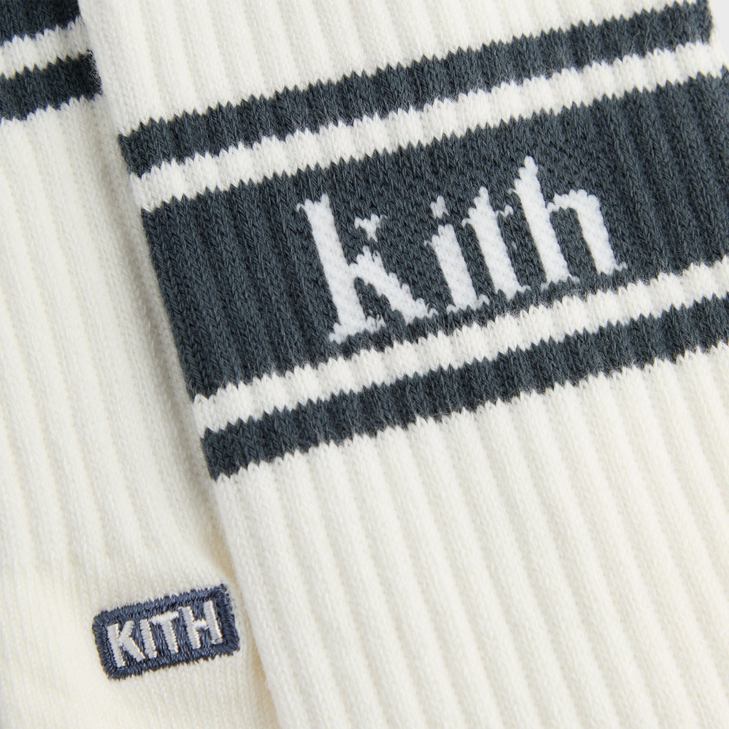 2025AW KITH Variegated Stripe Crew Socks 三雙一組條紋LOGO