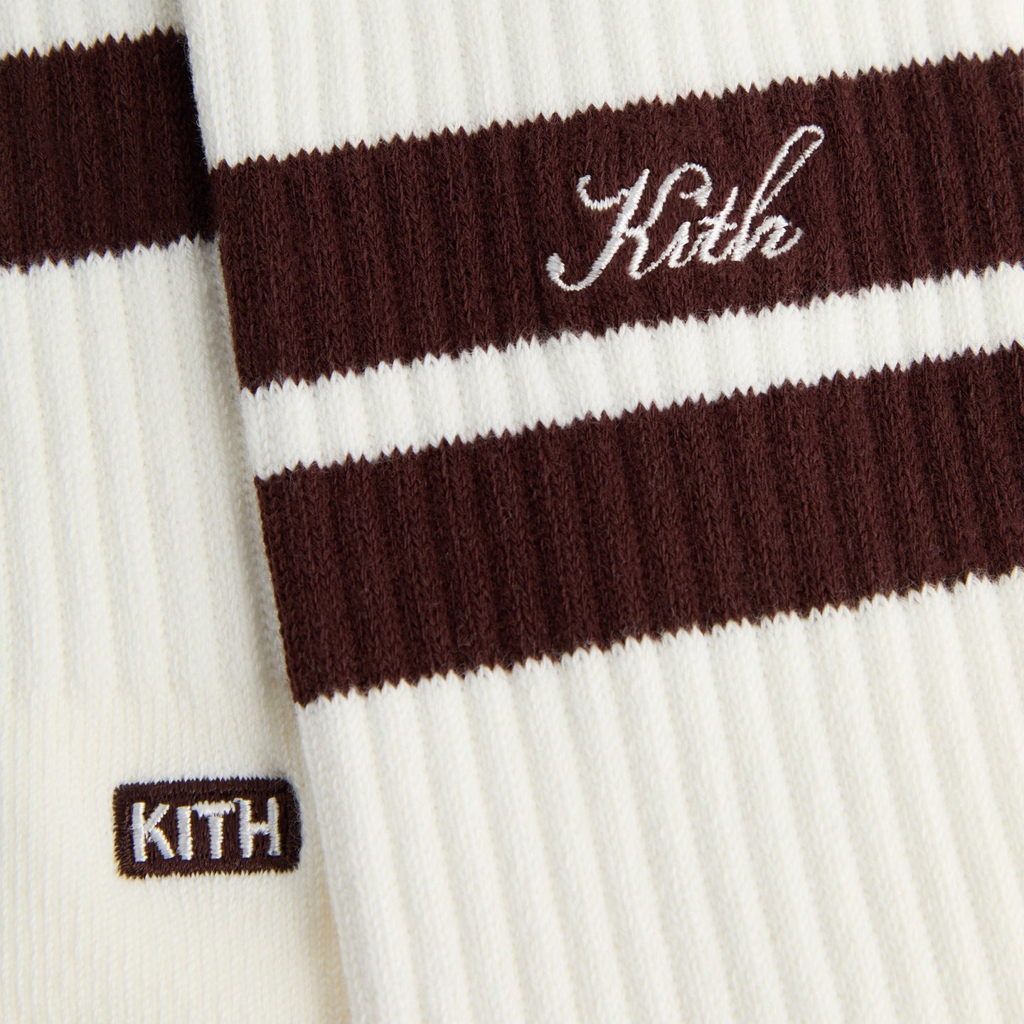 2025AW KITH Double Stripe Crew Socks  三雙一組 條紋 刺繡 字體 襪子 長襪 現貨 KHM220151