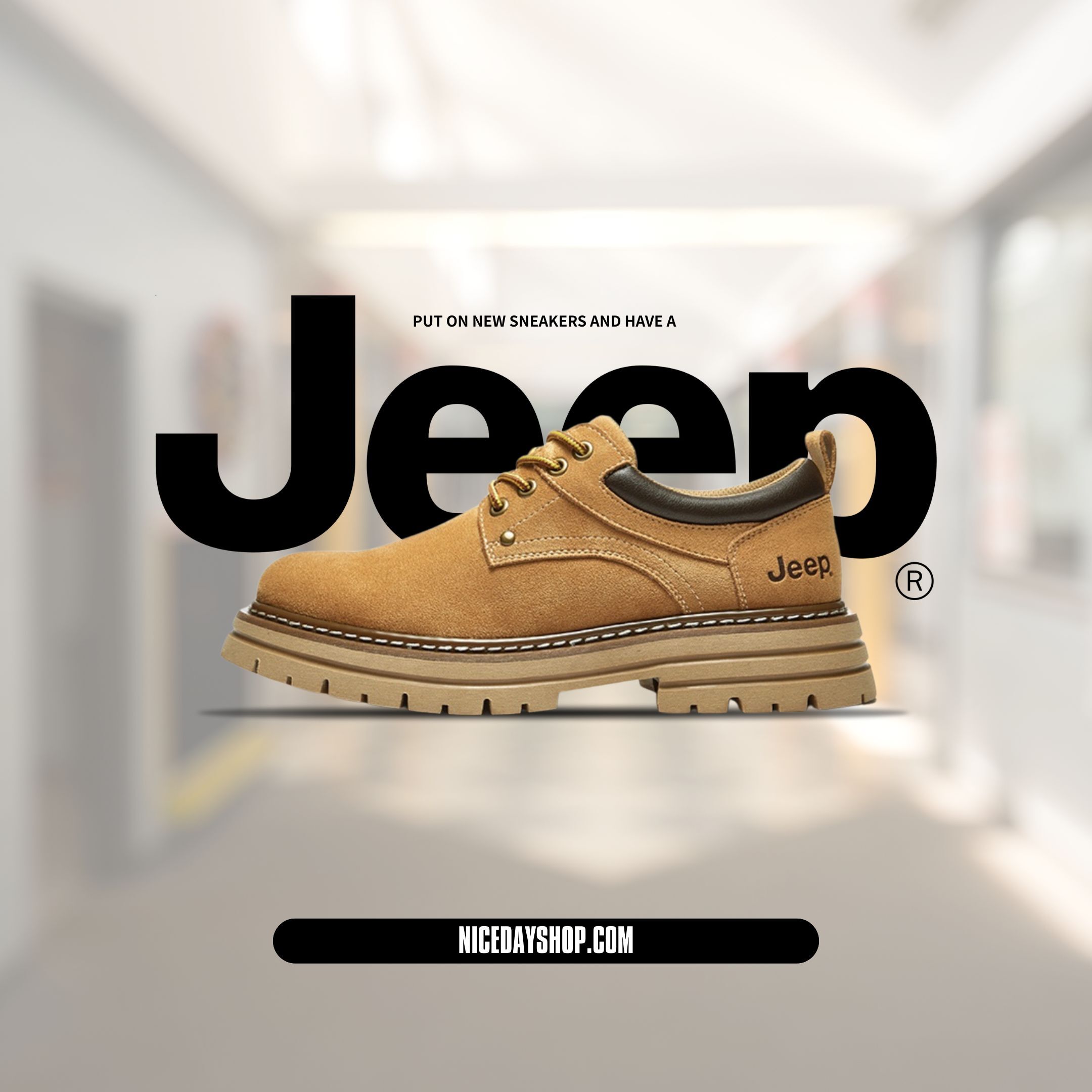 NICEDAY 代購 Jeep 吉普 馬丁靴 馬丁鞋 低筒 土黃 卡其 棕 戶外 工裝 休閒 男鞋