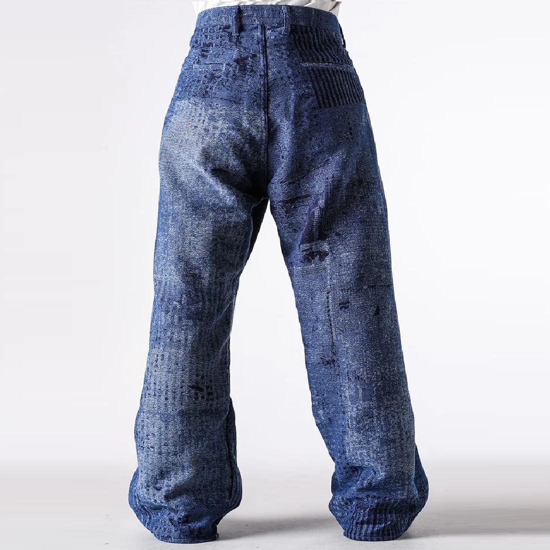 FDMTL JAPAN 2025 A/W BORO JAQUARD WIDE PANTS RINSE - PRE ORDER ITEM (預訂中)