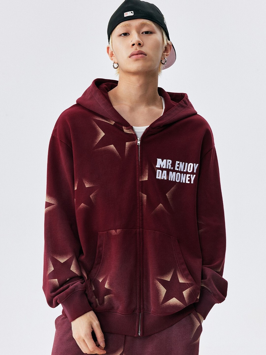 MEDM  水洗星星印花 胸前標語刺繡 外套